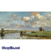 Tranh sơn dầu mây trôi êm đềm